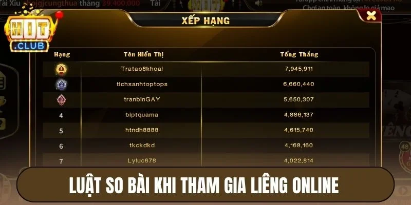 Luật so bài khi tham gia liêng online