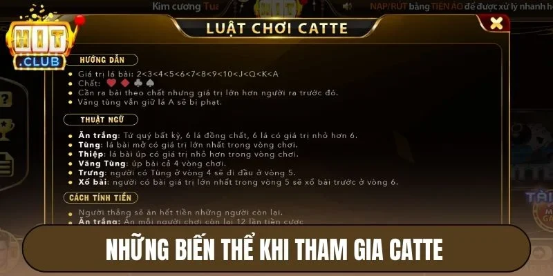 Catte Hitclub - Game Bài Đẳng Cấp, Nhận Thưởng Cực Lớn 4 Những biến thể khi tham gia Catte