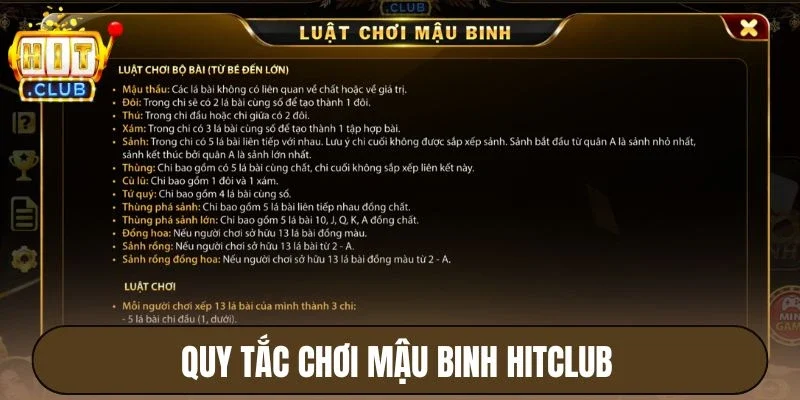 Quy tắc chơi Mậu binh Hitclub